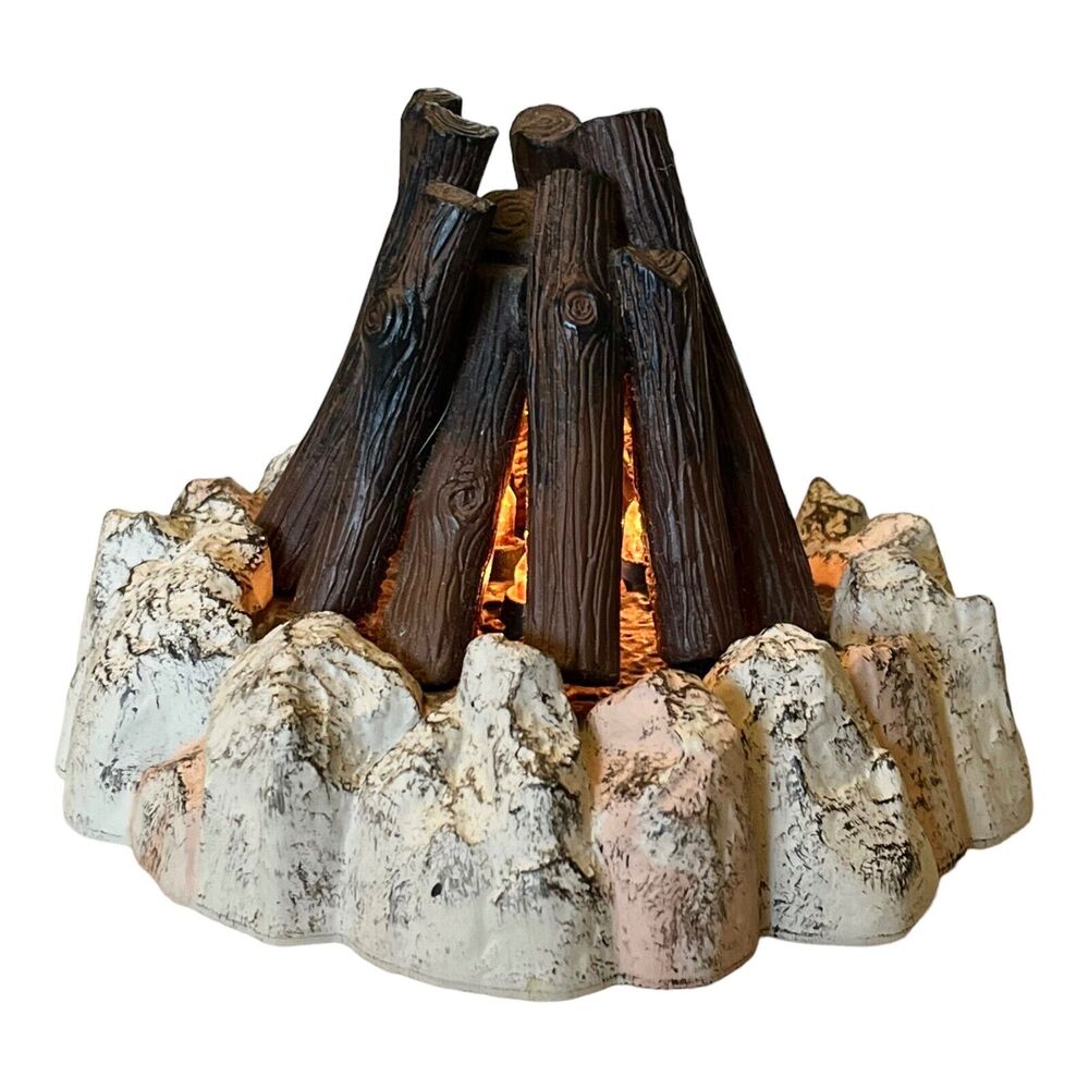 American Girl Kaya’s CampFire Accessory Teepee Camp Wood Fire Pit Lights Up!